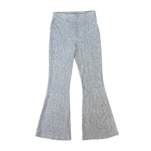 Aerie Ribbed Flare Leggings Gray Small Short Stretch Cotton Blend Pants